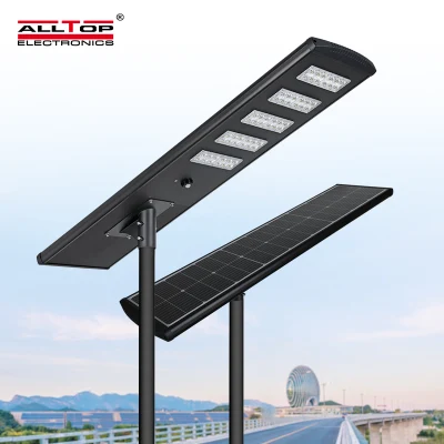 Alltop 베스트 셀러 에너지 절약 램프 방수 IP65 도매 거리 조명 60W 100W 120W 150W 보안 올인원 통합 태양 LED 가로등